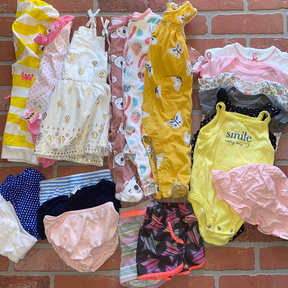 Babygirl 6m spring/summer assorted dress, onesie, top bundle!!